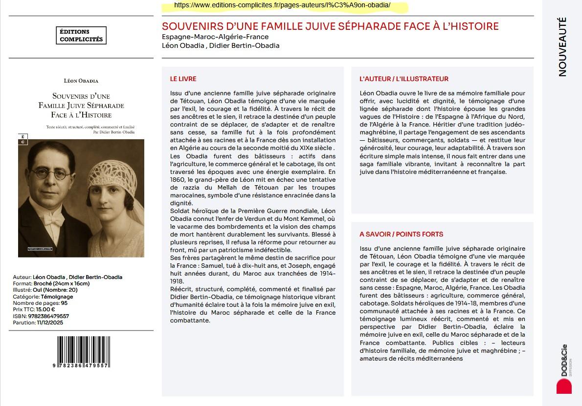 Presentation souvenirs dune famille juive sepharade